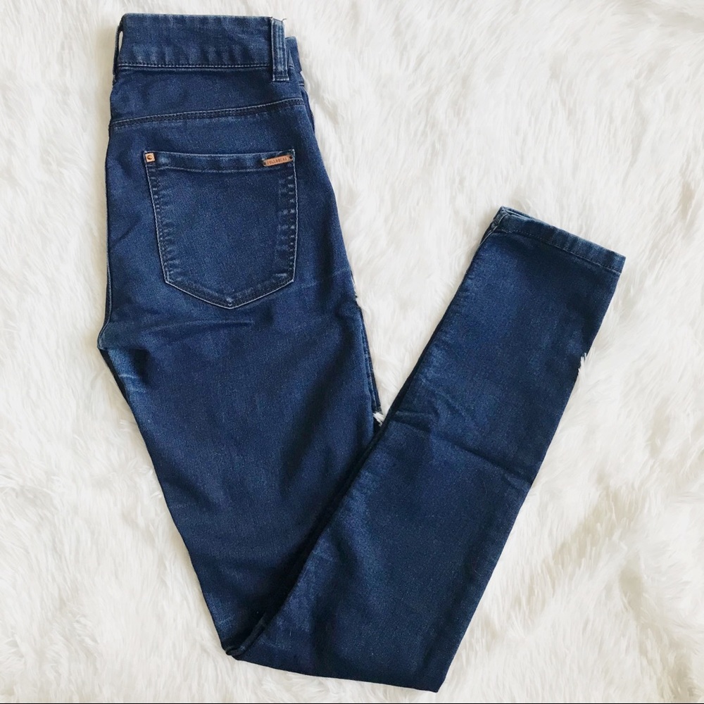 PULL&BEAR Mid Rise Medium Wash Skinny Jeans